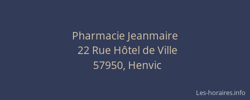 Pharmacie Jeanmaire