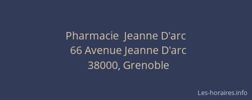 Pharmacie  Jeanne D'arc
