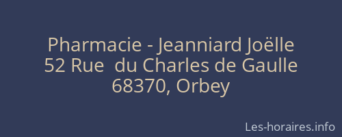 Pharmacie - Jeanniard Joëlle