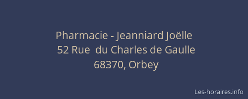 Pharmacie - Jeanniard Jo&euml;lle