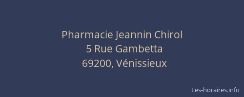 Pharmacie Jeannin Chirol
