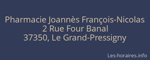 Pharmacie Joannès François-Nicolas