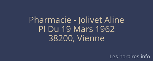 Pharmacie - Jolivet Aline