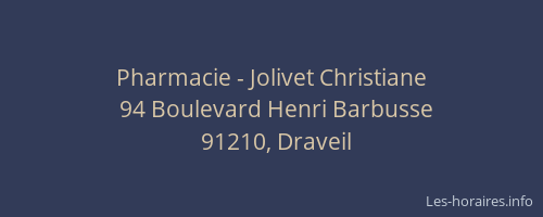 Pharmacie - Jolivet Christiane