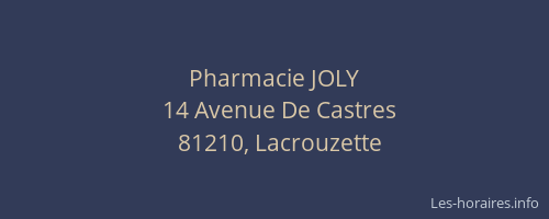 Pharmacie JOLY