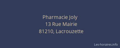 Pharmacie Joly