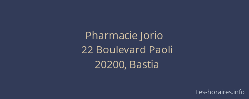 Pharmacie Jorio