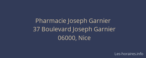 Pharmacie Joseph Garnier
