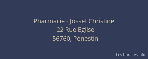 Pharmacie - Josset Christine