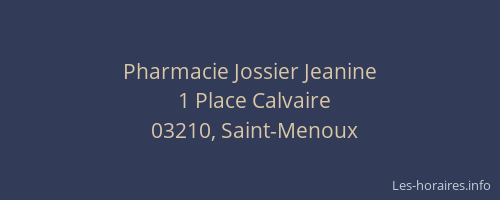 Pharmacie Jossier Jeanine