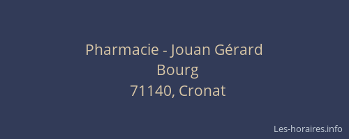 Pharmacie - Jouan Gérard