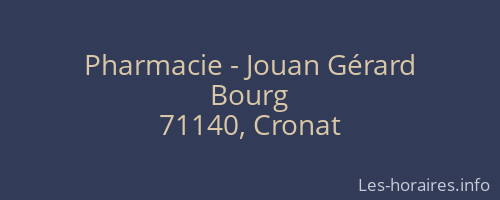 Pharmacie - Jouan Gérard
