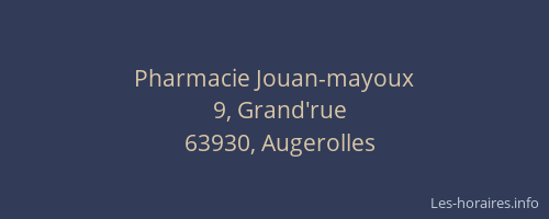 Pharmacie Jouan-mayoux