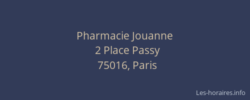 Pharmacie Jouanne