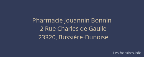 Pharmacie Jouannin Bonnin