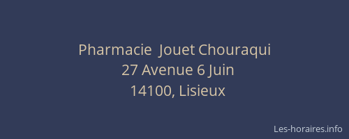 Pharmacie  Jouet Chouraqui