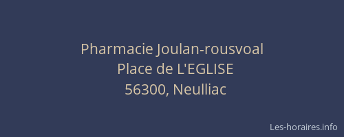 Pharmacie Joulan-rousvoal