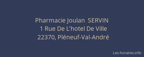 Pharmacie Joulan  SERVIN
