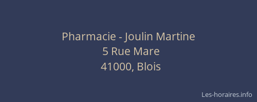 Pharmacie - Joulin Martine