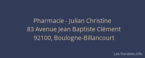 Pharmacie - Julian Christine