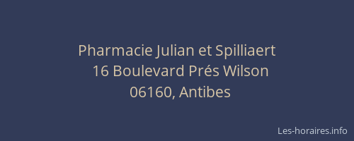Pharmacie Julian et Spilliaert