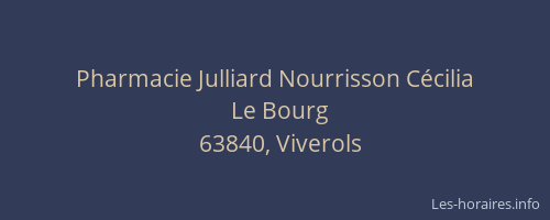 Pharmacie Julliard Nourrisson Cécilia