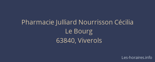 Pharmacie Julliard Nourrisson C&eacute;cilia