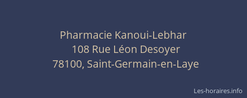 Pharmacie Kanoui-Lebhar