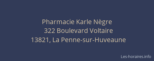 Pharmacie Karle Nègre