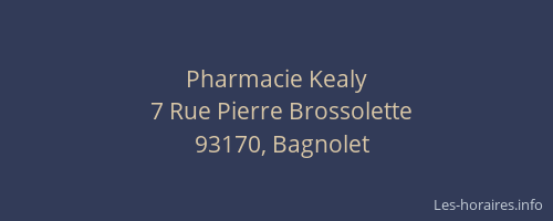 Pharmacie Kealy