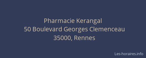 Pharmacie Kerangal