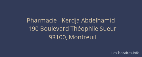 Pharmacie - Kerdja Abdelhamid
