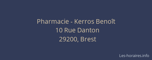 Pharmacie - Kerros Benoît