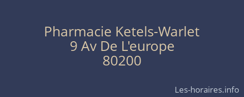 Pharmacie Ketels-Warlet