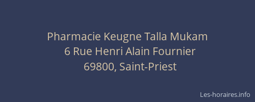 Pharmacie Keugne Talla Mukam