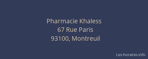 Pharmacie Khaless