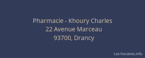 Pharmacie - Khoury Charles
