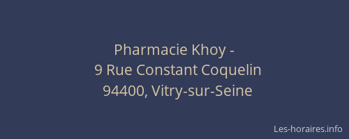 Pharmacie Khoy -