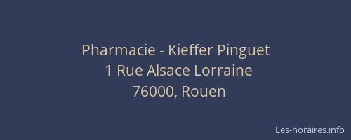 Pharmacie - Kieffer Pinguet