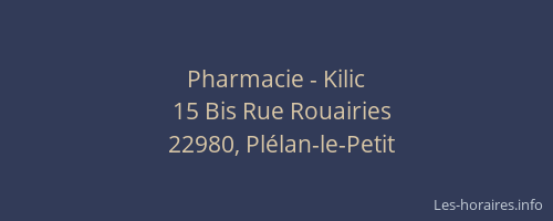 Pharmacie - Kilic