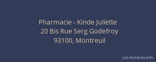 Pharmacie - Kinde Juliette