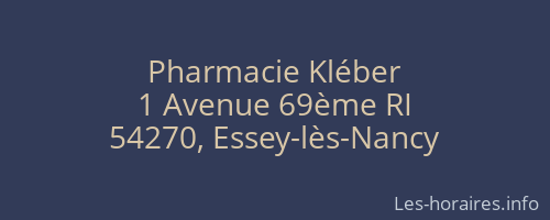 Pharmacie Kléber