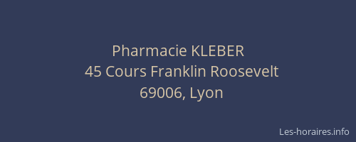 Pharmacie KLEBER