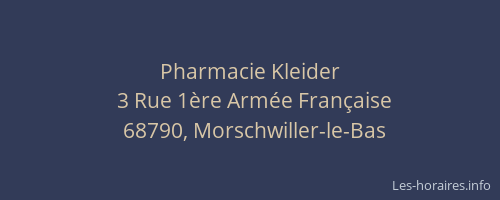 Pharmacie Kleider