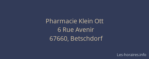 Pharmacie Klein Ott