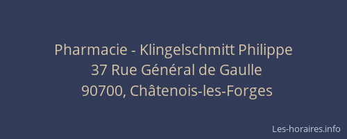 Pharmacie - Klingelschmitt Philippe