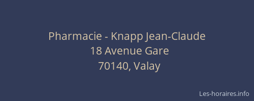 Pharmacie - Knapp Jean-Claude
