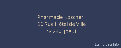 Pharmacie Koscher