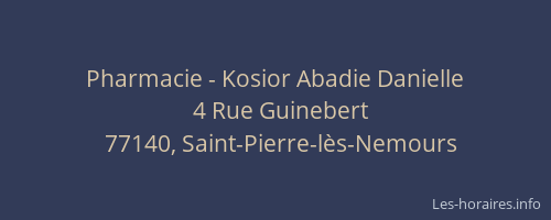 Pharmacie - Kosior Abadie Danielle