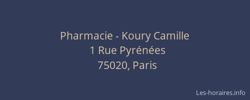 Pharmacie - Koury Camille